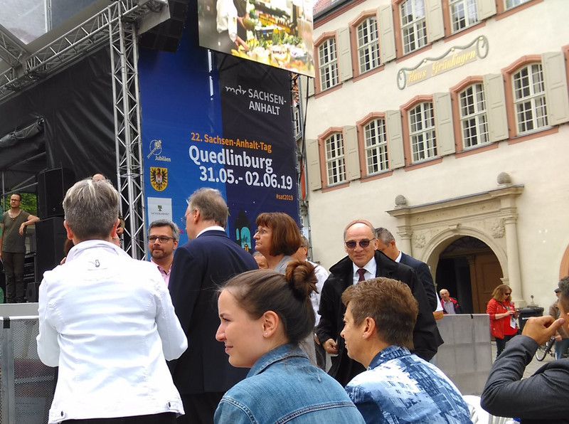 Vor der Eröffnung Freitag 14 Uhr: Ministerpräsident Dr. Reiner Haseloff und Fraktionsvorsitzender Siegfried Borgwardt
